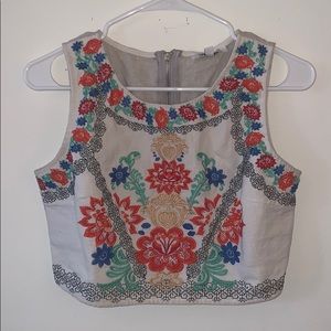 Colorful Embroidered Crop Top